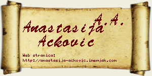 Anastasija Acković vizit kartica